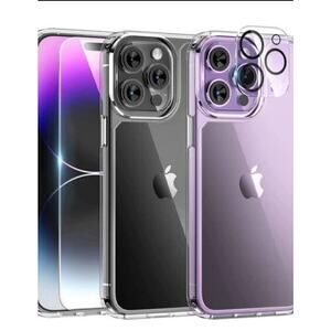 TAURI for iPhone 14 Pro Max Case, [5 in 1] 1X Clear Case [Not-Yellowing] with 2X
